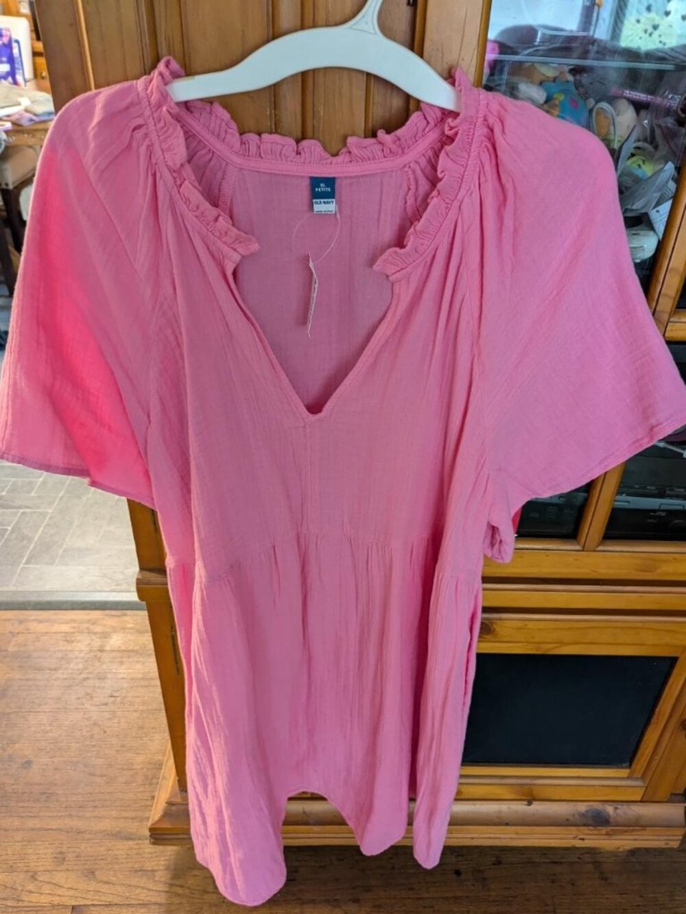 Old Navy Pink V-Neck Babydoll Dress